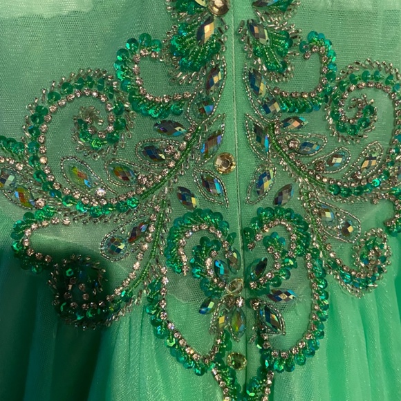 Spring green princess prom dress - Picture 8 of 9